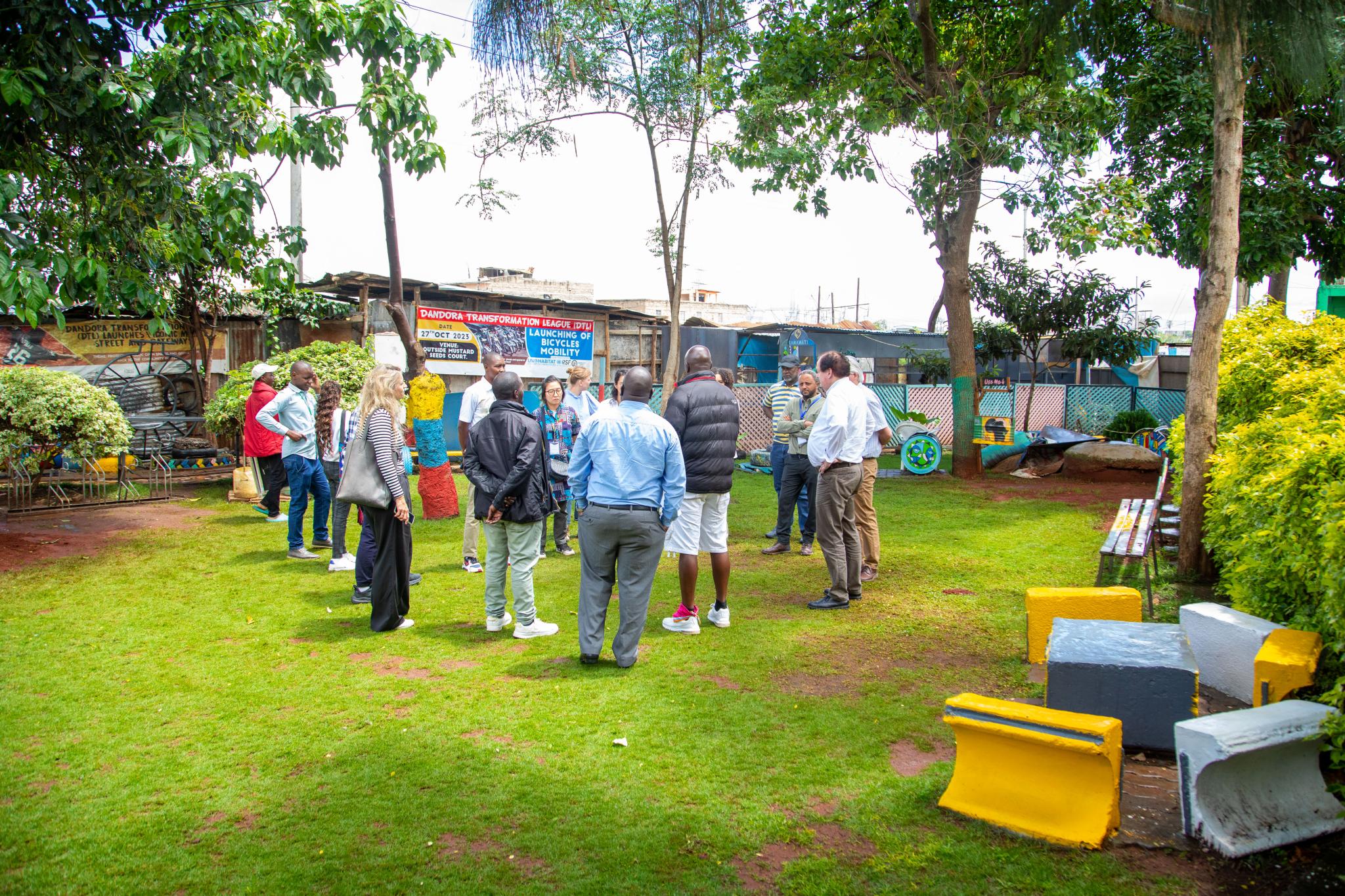 Team in a garden in Mathare