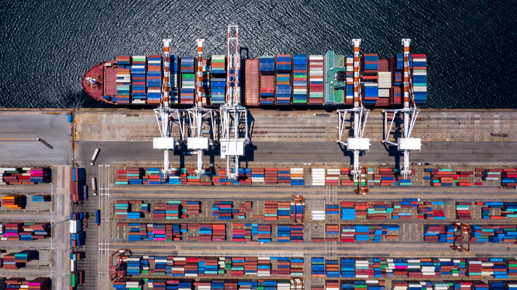 Image of container ship at Rotterdam's port