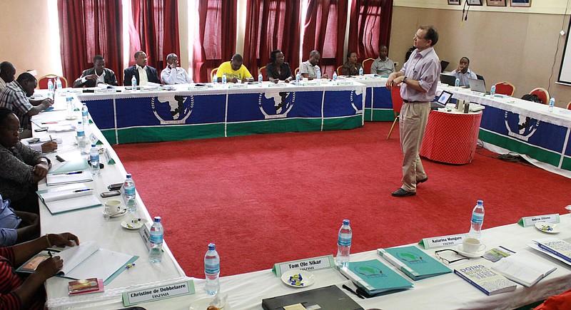 Prof. Rob van Tulder sharing his views at the kick-off event in Arusha, Tanzania.