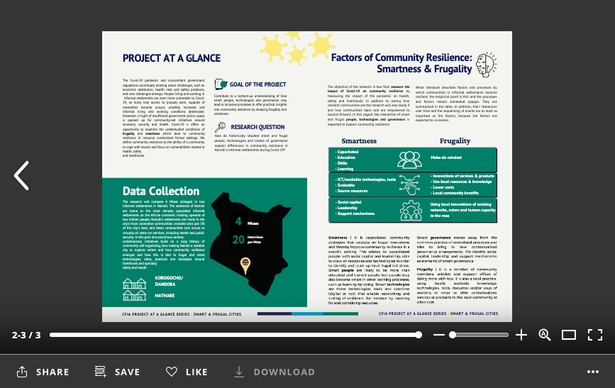 Project at a Glance - Smart & Frugal Cities