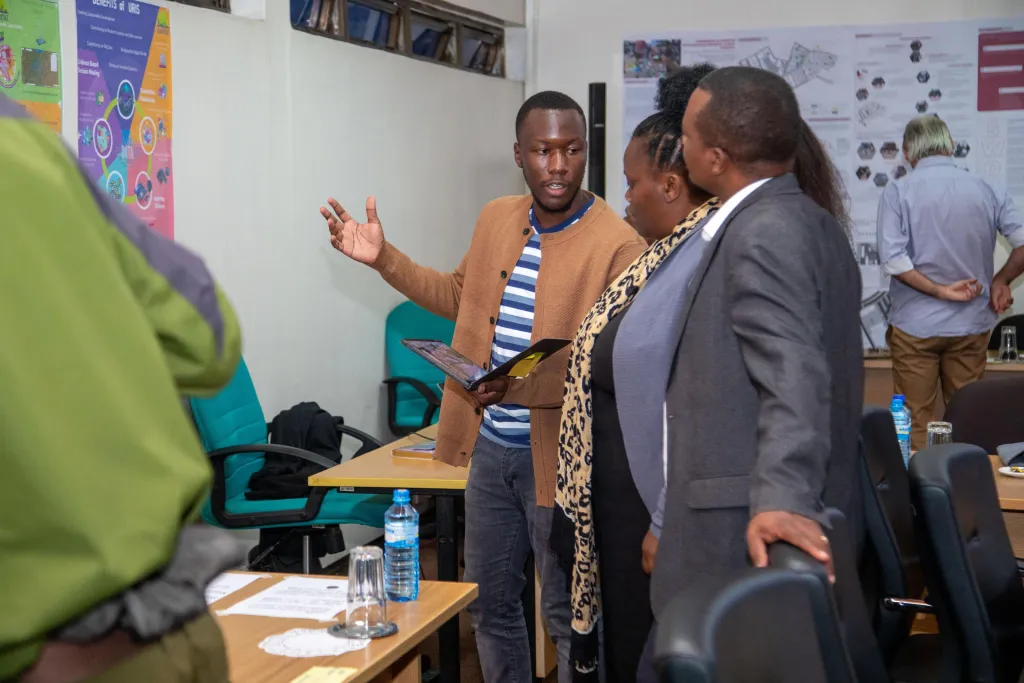 Exhibitors presenting at their stands