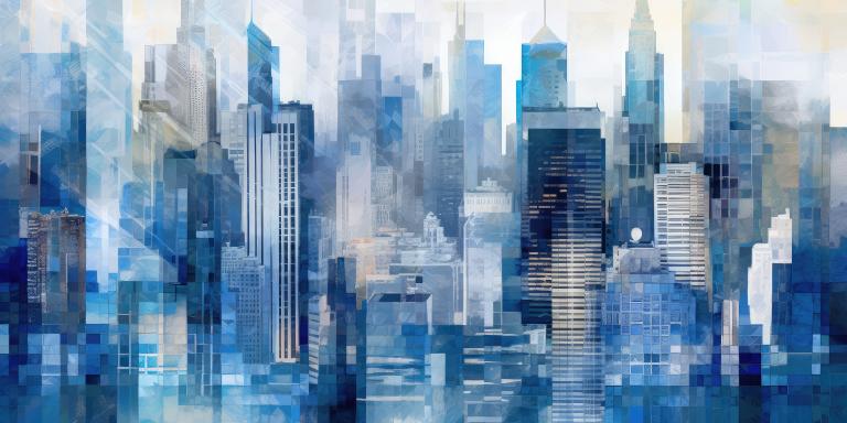 Animated abstract cityscape