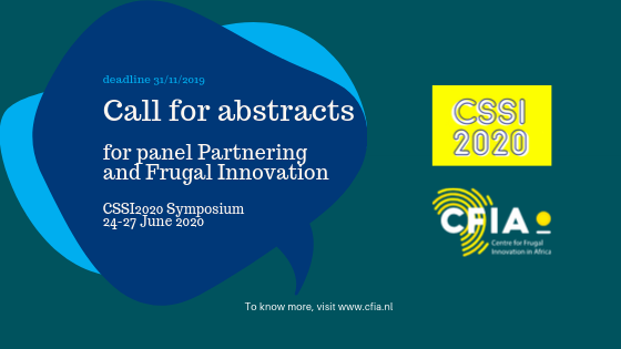 Call for abstracts for panel Partnering and Frugal Innovation